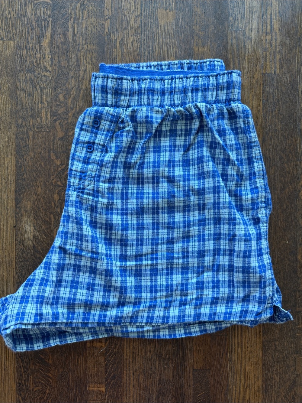 Blue Plaid Sleep Shorts